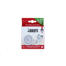 BIALETTI PIASTRA CON 3 GUARNIZIONE PER CAFFETTIERA 2 TAZZE BIALETTI PIASTRA CON 3 GUARNIZIONE PER CAFFETTIERA 2 TAZZE