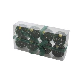 BOX 8 PALLINE SFERE PER ALBERO DI NATALE DECORO VERDE SCURO  CM. 7 BOX 8 PALLINE SFERE PER ALBERO DI NATALE DECORO VERDE SCURO  CM. 7