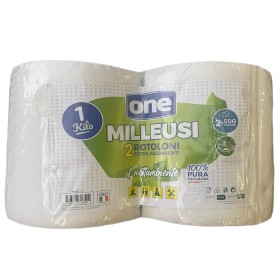CARTA ASCIUGAMANI COPPIA DA 2 ROTOLI 1 KILO 500 STRAPPI DOPPIO VELO ONE MILLEUSI CARTA ASCIUGAMANI COPPIA DA 2 ROTOLI 1 KILO 500 STRAPPI DOPPIO VELO ONE MILLEUSI