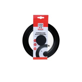 CASA CON TE COPERCHIO IN VETRO/SILICONE NERO 16/18/20 DIAM. 21,5 CM. CASA CON TE COPERCHIO IN VETRO/SILICONE NERO 16/18/20 DIAM. 21,5 CM.