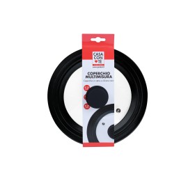 CASA CON TE COPERCHIO IN VETRO/SILICONE NERO 20/22/24 DIAM. 25,5 CM. CASA CON TE COPERCHIO IN VETRO/SILICONE NERO 20/22/24 DIAM. 25,5 CM.