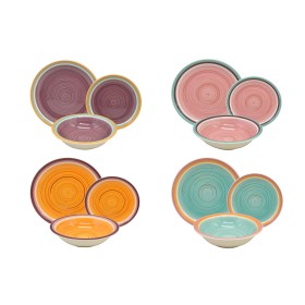 CASA CON TE SET 12 PIATTI DIPINTI A MANO COLORI ASSORTITI