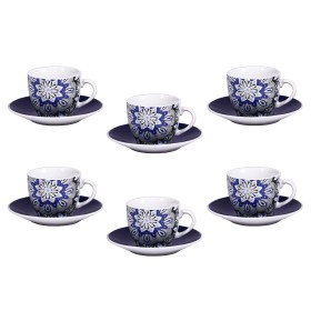 CASA CON TE SET 6 TAZZE CAFFE CON PIATTINO SOLE BLU CC. 90CC. CASA CON TE SET 6 TAZZE CAFFE CON PIATTINO SOLE BLU CC. 90CC.