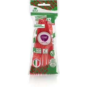 CLENDY BIO ROSSO CUCCHIAINI COMPOSTABILI PEZZI 12 CLENDY BIO ROSSO CUCCHIAINI COMPOSTABILI PEZZI 12