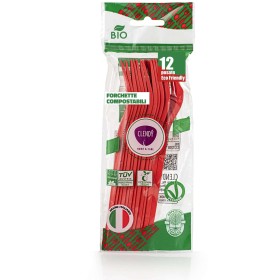 CLENDY BIO ROSSO FORCHETTE COMPOSTABILI PZ. 12 CLENDY BIO ROSSO FORCHETTE COMPOSTABILI PZ. 12