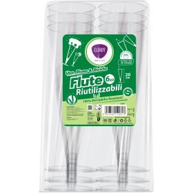 CLENDY NATALE FLUTE TRASPARENTI RIUTILIZZABILI PZ. 6 CLENDY NATALE FLUTE TRASPARENTI RIUTILIZZABILI PZ. 6