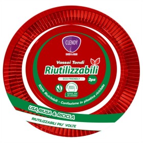 CLENDY NATALE VASSOI TONDI ROSSO RIUTILIZZABILI CM. 26 PZ. 2 CLENDY NATALE VASSOI TONDI ROSSO RIUTILIZZABILI CM. 26 PZ. 2