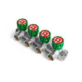 COLLETTORE CON RUBINETTI A 4 VIE MF 3/4 USCITA MASCHIO 24x19 GENERAL FITTINGS COLLETTORE CON RUBINETTI A 4 VIE MF 3/4 USCITA MASCHIO 24x19 GENERAL FITTINGS