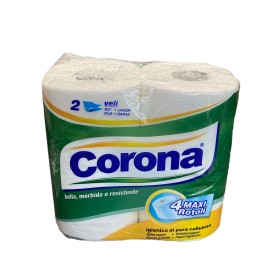 CORONA CARTA IGIENICA 4 ROTOLI 2 VELI PURA CELLULOSA CORONA CARTA IGIENICA 4 ROTOLI 2 VELI PURA CELLULOSA