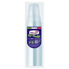 DOPLA BICCHIERI DI PLASTICA DIAMANTE TRASPARENTE ML. 200 PZ.25 DOPLA BICCHIERI DI PLASTICA DIAMANTE TRASPARENTE ML. 200 PZ.25