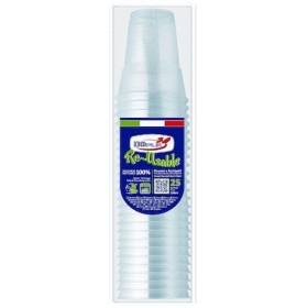 DOPLA BICCHIERI DI PLASTICA DIAMANTE TRASPARENTI ML. 250 PZ. 25 DOPLA BICCHIERI DI PLASTICA DIAMANTE TRASPARENTI ML. 250 PZ. 25