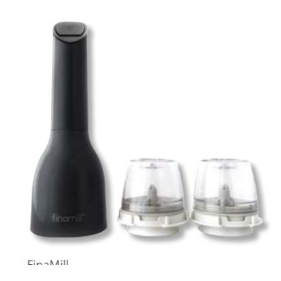 Finamill Macina spezie a batteria midnight Nero con due FinaPod Pro Plus