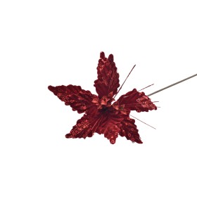 FIORE GAMBO LUNGO PER ADDOBO NATALIZIO DECORATO ROSSO FIORE GAMBO LUNGO PER ADDOBO NATALIZIO DECORATO ROSSO