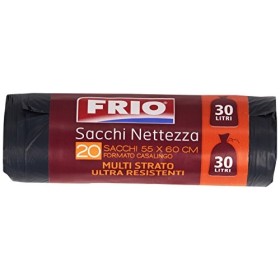 FRIO SACCHI NETTEZZA PATTUMIERA NERO RINFORZATO CM. 55x60 PZ. 20 FRIO SACCHI NETTEZZA PATTUMIERA NERO RINFORZATO CM. 55x60 PZ. 20