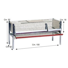 GABBIA PER 40 QUAGLIE OVAIOLE ANTIRODITORE CM. 100x62x50h. GABBIA PER 40 QUAGLIE OVAIOLE ANTIRODITORE CM. 100x62x50h.