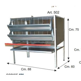 GABBIA PER GALLINE OVAIOLA 2 BOX CON SCIVOLO PER LA RACCOLATA UOVA 90x60x75h. GABBIA PER GALLINE OVAIOLA 2 BOX CON SCIVOLO PER LA RACCOLATA UOVA 90x60x75h.