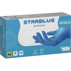 GUANTI MONOUSO  IN NITRILE S/P NEW MED STARBLUE tg S - XL PZ. 100 GUANTI MONOUSO  IN NITRILE S/P NEW MED STARBLUE tg S - XL PZ. 100