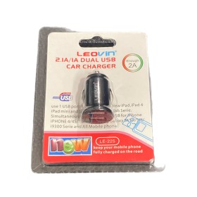 LEOVIN CARICABATTERIE DOPPIO USB PER AUTO 12 VOLT NERO LEOVIN CARICABATTERIE DOPPIO USB PER AUTO 12 VOLT NERO