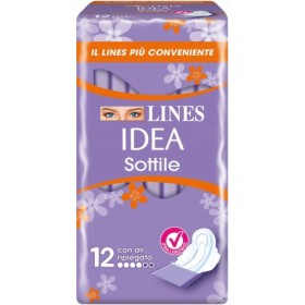 LINES IDEA SOTTILE ASSORBENTI CON ALI RIPIEGATO PZ. 12 LINES IDEA SOTTILE ASSORBENTI CON ALI RIPIEGATO PZ. 12