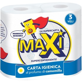 MAXI CARTA IGIENICA CAMOMILLA 3 VELI ROTOLI 4 MAXI CARTA IGIENICA CAMOMILLA 3 VELI ROTOLI 4