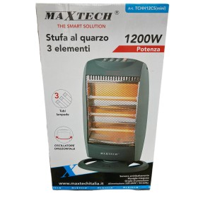 MAXTECH STUFA ALOGENA AL QUARZO ART. TCHH12CS CON 3 ELEMENTI WATT. 1200