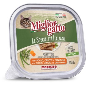 MIGLIORGATTO SPECIALITA ITALIANE PATE CON POLLO CAROTE FAGIOLINI GR. 100 MIGLIORGATTO SPECIALITA ITALIANE PATE CON POLLO CAROTE FAGIOLINI GR. 100