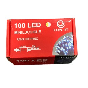 MINILUCCIOLE LED PER INTERNO ED ESTERNO 100 LUCI BIANCA-GIALLO CON CONTROLLE MT. 9 MINILUCCIOLE LED PER INTERNO ED ESTERNO 100 LUCI BIANCA-GIALLO CON CONTROLLE MT. 9