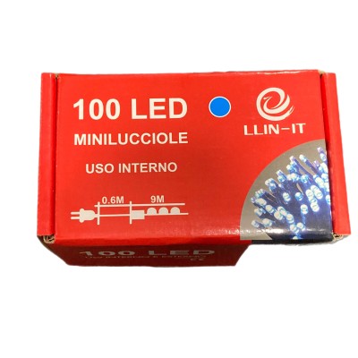 MINILUCCIOLE LED PER INTERNO ED ESTERNO 100 LUCI BLU CON CONTROLLE MT. 9
