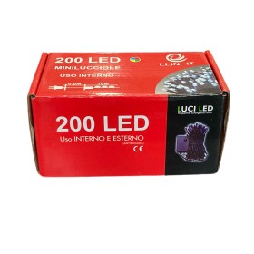 MINILUCCIOLE LED PER INTERNO ED ESTERNO 200 LUCI MULTICOLOR CON CONTROLLE MT. 16 MINILUCCIOLE LED PER INTERNO ED ESTERNO 200 LUCI MULTICOLOR CON CONTROLLE MT. 16