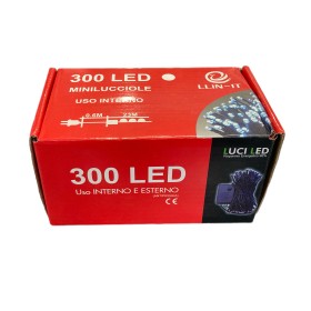 MINILUCCIOLE LED PER INTERNO ED ESTERNO 300 LUCI BIANCO CON CONTROLLE MT. 23 MINILUCCIOLE LED PER INTERNO ED ESTERNO 300 LUCI BIANCO CON CONTROLLE MT. 23