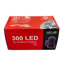 MINILUCCIOLE LED PER INTERNO ED ESTERNO 300 LUCI BLU CON CONTROLLE MT. 23 MINILUCCIOLE LED PER INTERNO ED ESTERNO 300 LUCI BLU CON CONTROLLE MT. 23