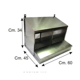 NIDO DOPPIO PER GALLINE OVAIOLE CM. 60x45x34h. NIDO DOPPIO PER GALLINE OVAIOLE CM. 60x45x34h.