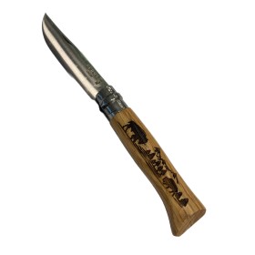 OPINEL COLTELLO INOX N. 8 ANIMALIA BISONTE CON MANICO IN QUERCIA OPINEL COLTELLO INOX N. 8 ANIMALIA BISONTE CON MANICO IN QUERCIA