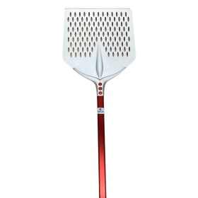 Pala Per pizza Cerutti mod.Tulip in alluminio anodizzato quadra Forata cm. 33x33 con manico cm. 180 Pala Per pizza Cerutti mod.Tulip in alluminio anodizzato quadra Forata cm. 33x33 con manico cm. 180