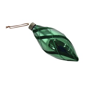 PALLINA SFERA DI VETRO PER ALBERO DI NATALE A GOCCIA COLORE VERDE SCURO CM. 7x18 PALLINA SFERA DI VETRO PER ALBERO DI NATALE A GOCCIA COLORE VERDE SCURO CM. 7x18