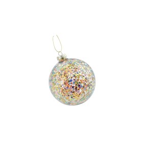 PALLINA SFERA DI VETRO PER ALBERO DI NATALE CON DECORAZIONE MULTICOLORE CM. 10 PALLINA SFERA DI VETRO PER ALBERO DI NATALE CON DECORAZIONE MULTICOLORE CM. 10