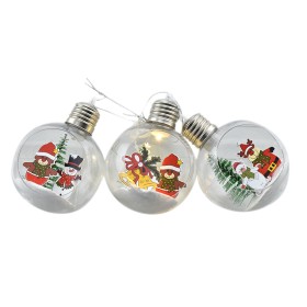 PALLINA SFERA NATALIZIA TRASPARENTE PER ALBERO DI NATALE  CON LED CM. 8 PALLINA SFERA NATALIZIA TRASPARENTE PER ALBERO DI NATALE  CON LED CM. 8