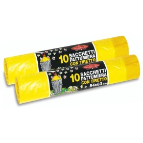 PETERPAN SACCHI PATTUMIERA PROFUMATO GIALLO CON MANIGLIE CM. 54x63  PZ. 10 PETERPAN SACCHI PATTUMIERA PROFUMATO GIALLO CON MANIGLIE CM. 54x63  PZ. 10
