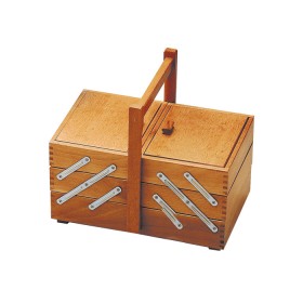 PANETTA CESTINO PORTA CUCITO A SCALETTA IN LEGNO A 3 LIVELLI E 7 SCOMPARTI CM. 24x20x29 PANETTA CESTINO PORTA CUCITO A SCALETTA IN LEGNO A 3 LIVELLI E 7 SCOMPARTI CM. 24x20x29