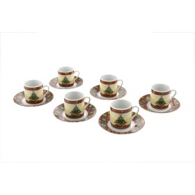 SERVIZIO 6 TAZZINE CON PIATTINI TONDI CON DECORAZIONE NATALIZIO SERVIZIO 6 TAZZINE CON PIATTINI TONDI CON DECORAZIONE NATALIZIO
