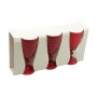 SET 3 CALICI DI VETRO M.12T1 COLORE ROSSO ML. 250