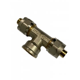 TEE FEMMINA 16x1/2x16 A STRINGERE PER TUBO MULTISTRATO TEE FEMMINA 16x1/2x16 A STRINGERE PER TUBO MULTISTRATO
