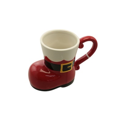 TAZZA CERAMICA A FORMA DI STIVALE COLORE ROSSA CM.  16,4x8,9x11,4