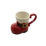 TAZZA CERAMICA A FORMA DI STIVALE COLORE ROSSA CM.  16,4x8,9x11,4