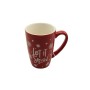 TAZZA DI CERAMICA CON DECORO NATALIZIO COLORE ROSSA CM. 11,5x8,5x11,5
