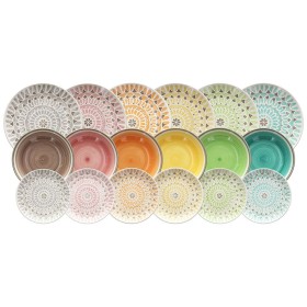 TOGNANA SERVIZIO 18 PIATTI PORCELLANA DA TAVOLA LOUISE CAPETOWN MULTICOLOR TOGNANA SERVIZIO 18 PIATTI PORCELLANA DA TAVOLA LOUISE CAPETOWN MULTICOLOR
