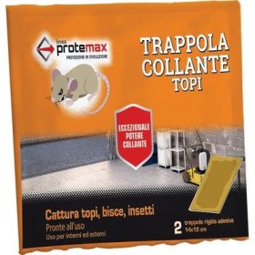 TRAPPOLA TOPI ADESIVA PROTEMAX CM. 20x15 PZ. 2 TRAPPOLA TOPI ADESIVA PROTEMAX CM. 20x15 PZ. 2