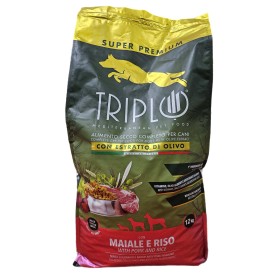 TRIPLO MANGIME PER CANE CROCCHETTE MAIALE E RISO KG. 12 TRIPLO MANGIME PER CANE CROCCHETTE MAIALE E RISO KG. 12