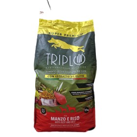 TRIPLO MANGIME PER CANE CROCCHETTE MANZO E RISO KG. 12 TRIPLO MANGIME PER CANE CROCCHETTE MANZO E RISO KG. 12
