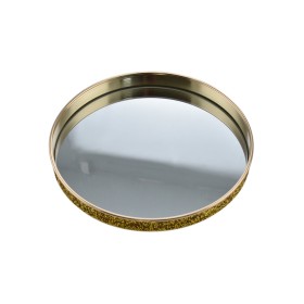 VASSOIO TONDO CON SPECCHIO DECORATO ORO CM. 26x4h. VASSOIO TONDO CON SPECCHIO DECORATO ORO CM. 26x4h.